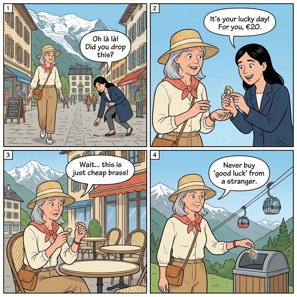 Gold Ring Scam — comic illustration