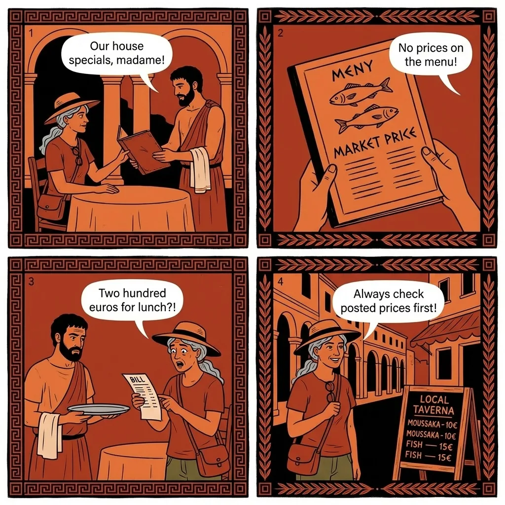 Liston & Old Town Tourist Menu Overcharge — comic illustration