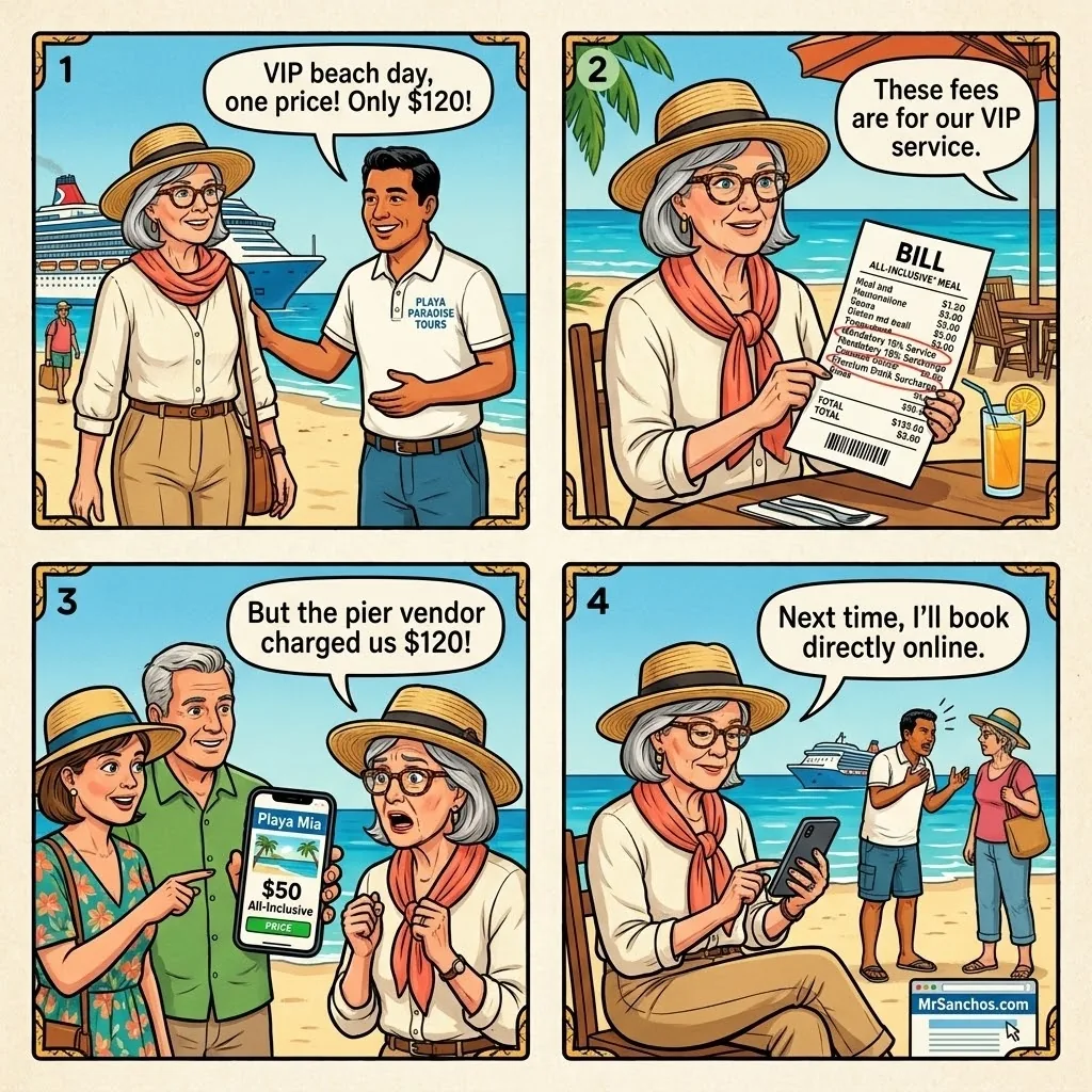 Mr. Sanchos 'All-Inclusive' Bundle Fraud — comic illustration