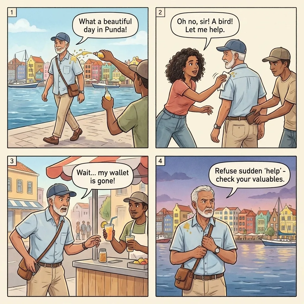 Distraction Theft — comic illustration
