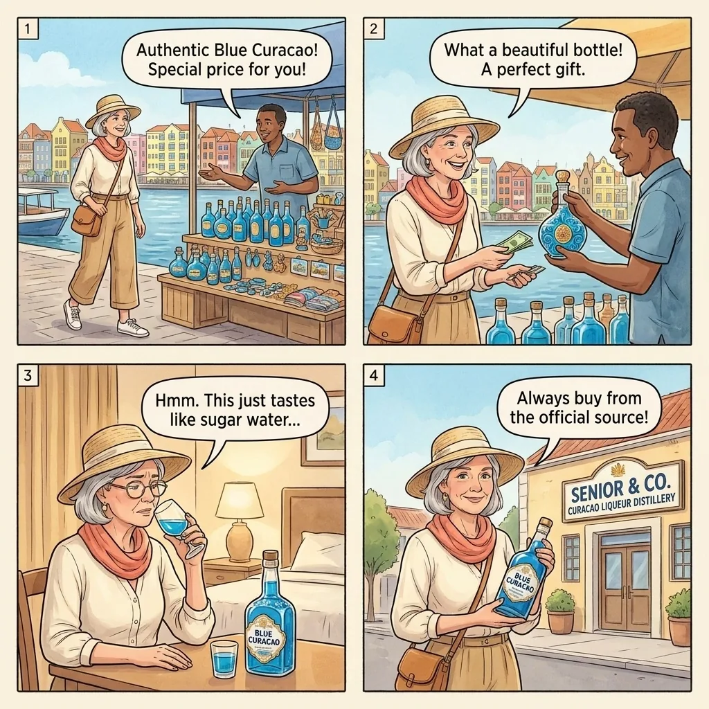 Counterfeit Goods Market Hustle — comic illustration