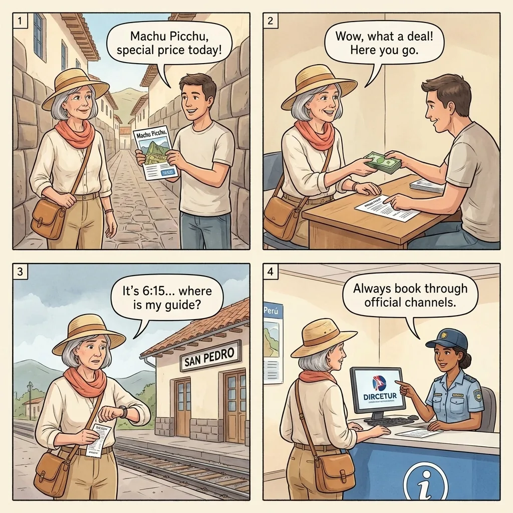 The Cusco Fake Machu Picchu Tour Agency — comic illustration