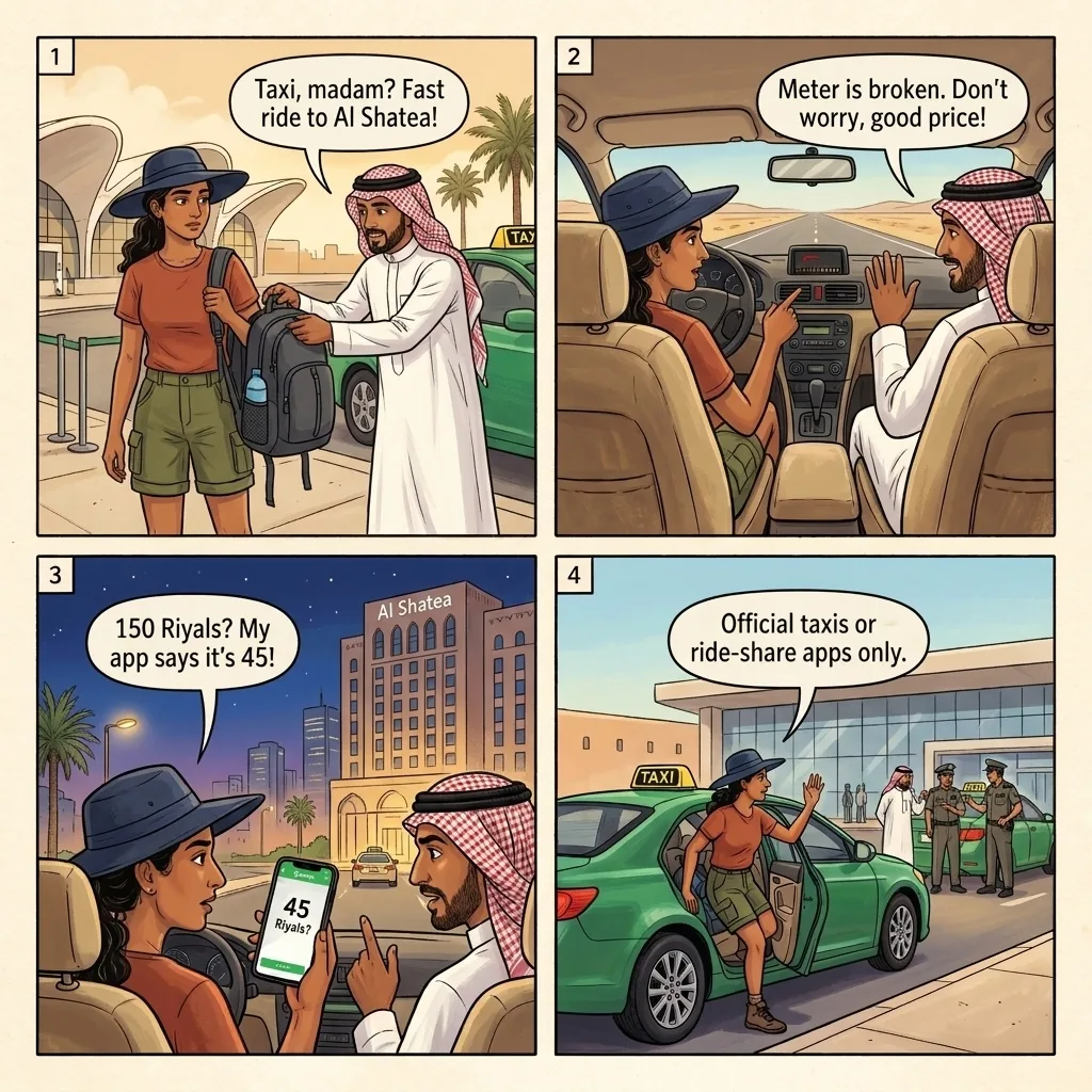 The Broken Meter Taxi — comic illustration