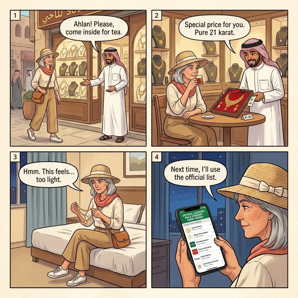 The Gold Souk Switch — comic illustration