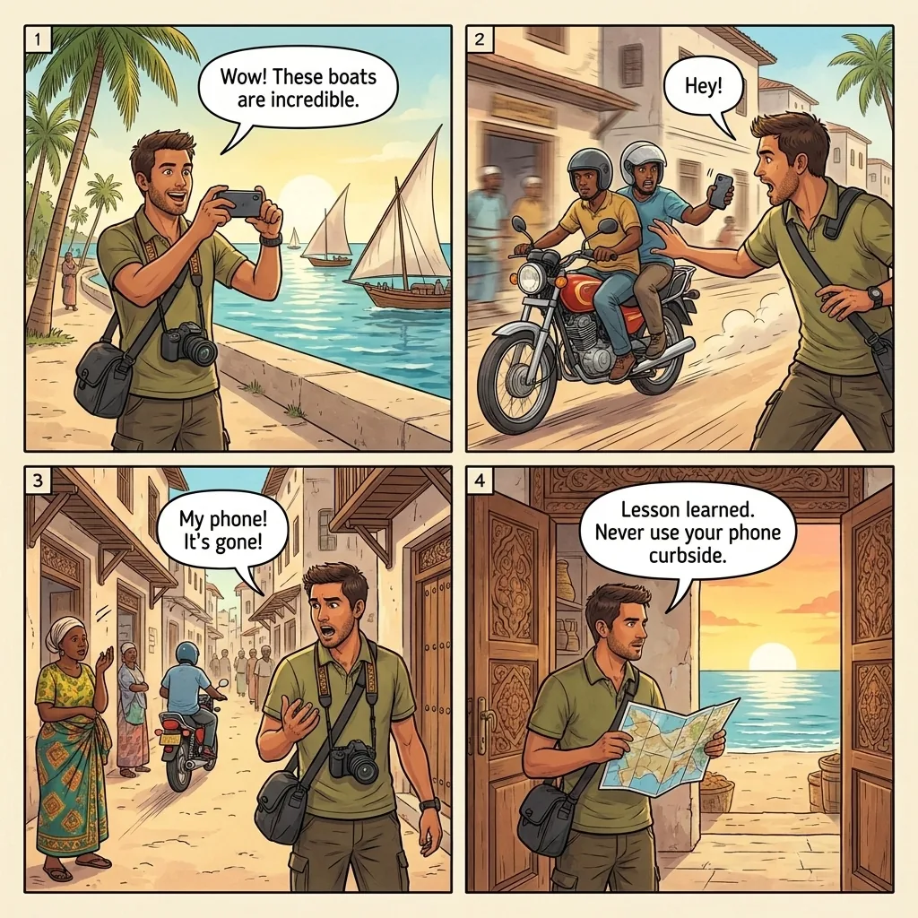 Mwizi  Motorcycle Team — comic illustration