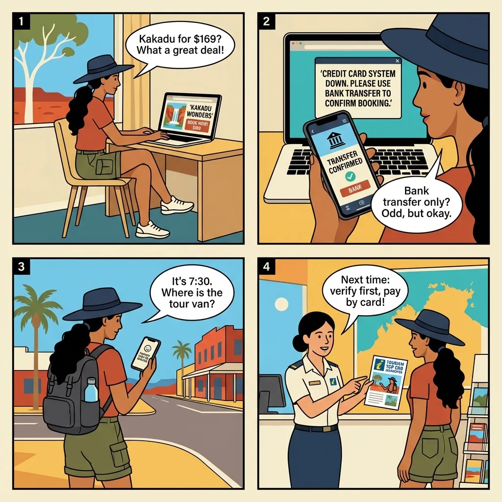 Fake Kakadu / Litchfield Day Tour Booking — comic illustration