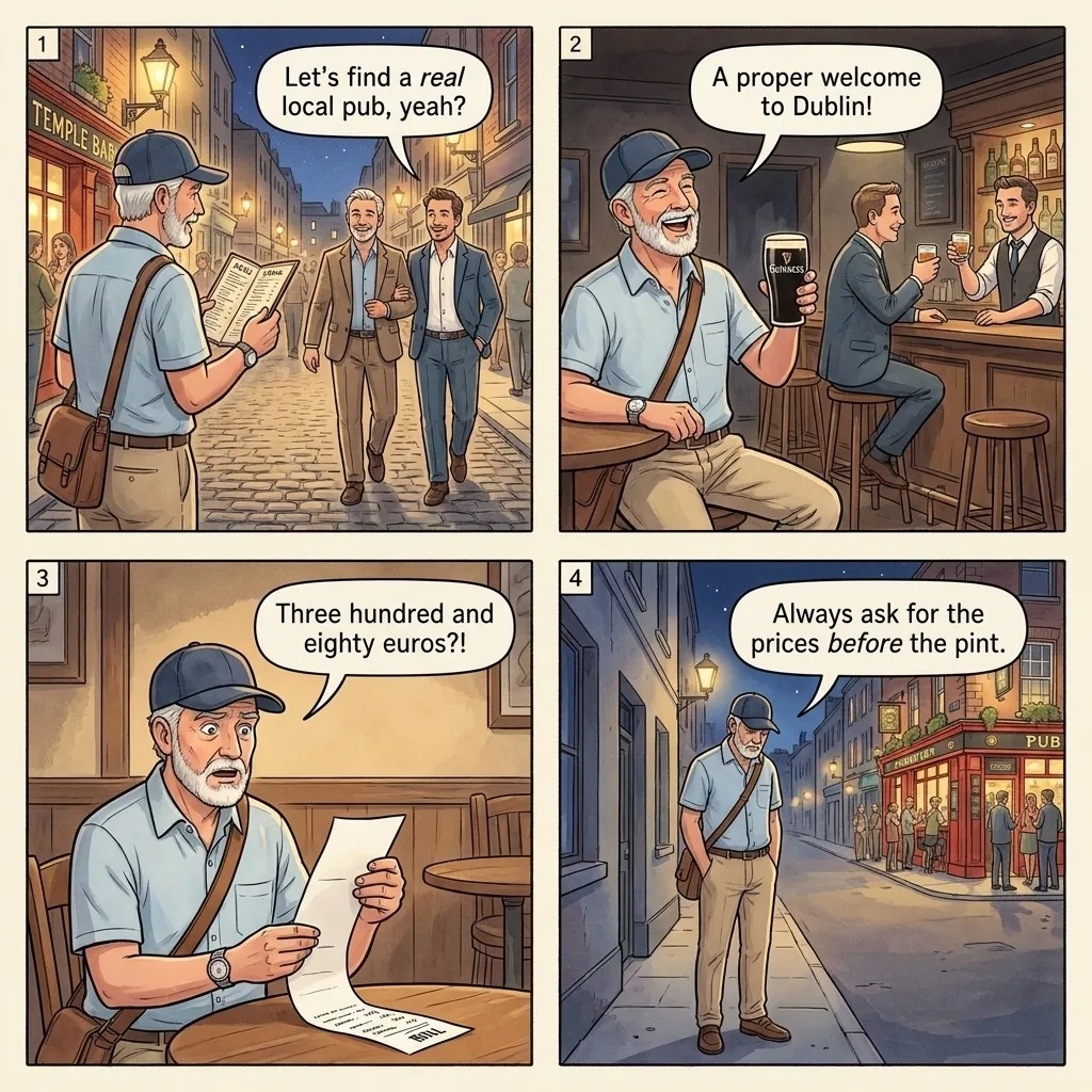 The Temple Bar Local-Pub Bait — comic illustration