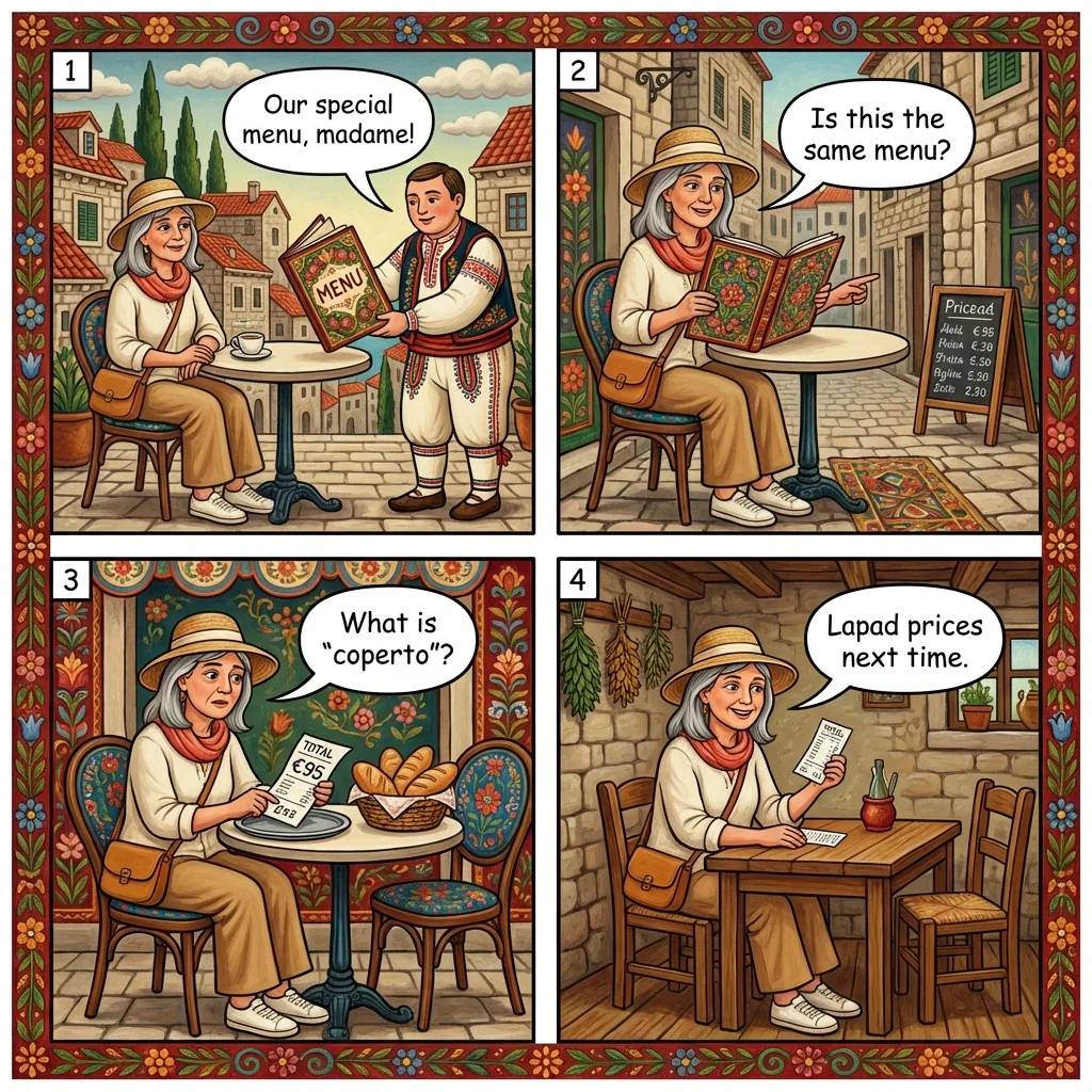 Old Town Menu Bait-and-Switch — comic illustration