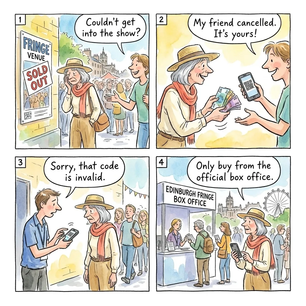 The Fringe Sold-Out Ticket Resale — comic illustration