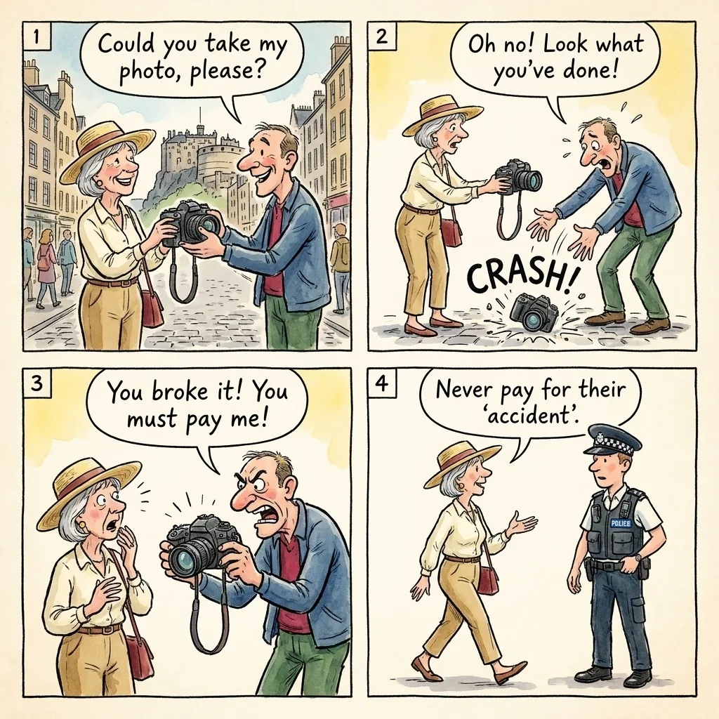 The Castle Esplanade Broken-Camera Setup — comic illustration