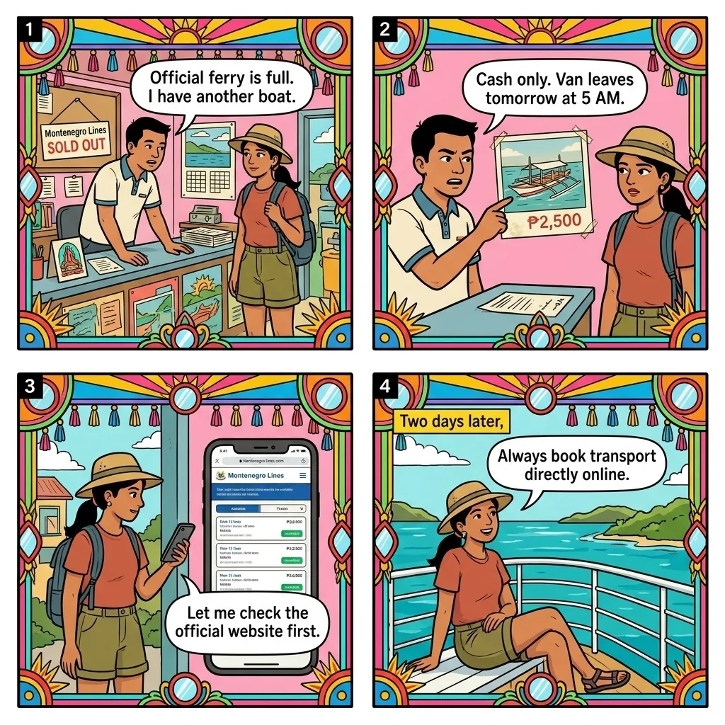 The El Nido 'Alternative Ferry' to Coron Crossing — comic illustration