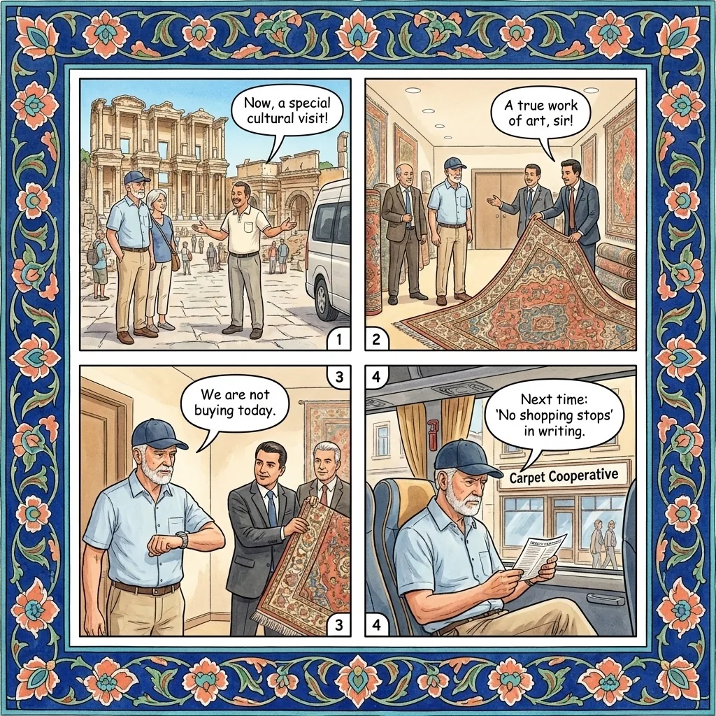 The Private-Tour Carpet Detour — comic illustration