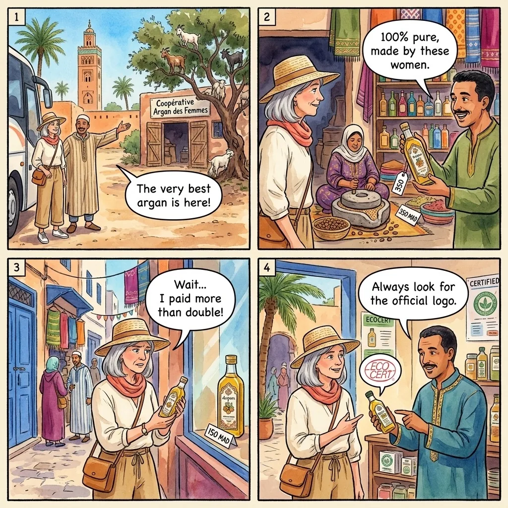 Fake Argan Oil Cooperative — comic illustration