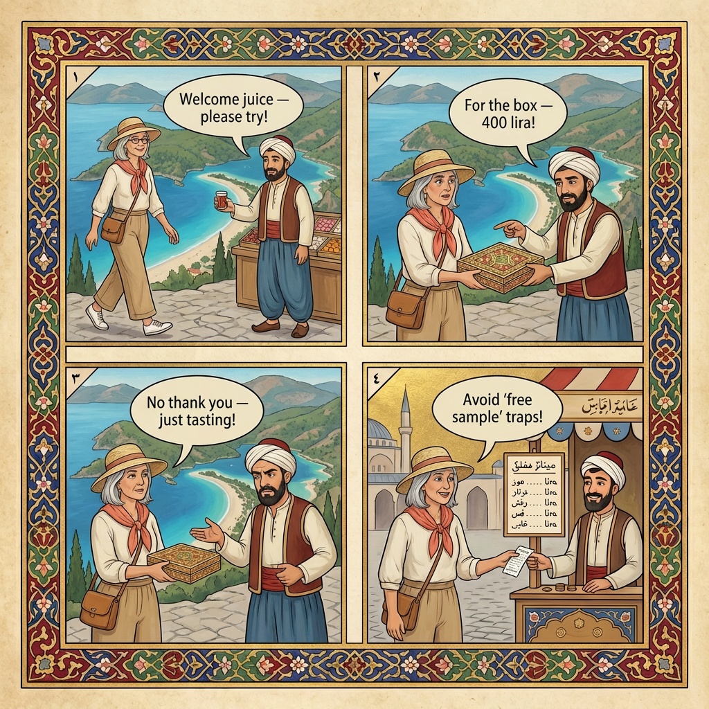 Old Town Turkish Delight 'Welcome Juice' Trap & Vendor Assault — comic illustration