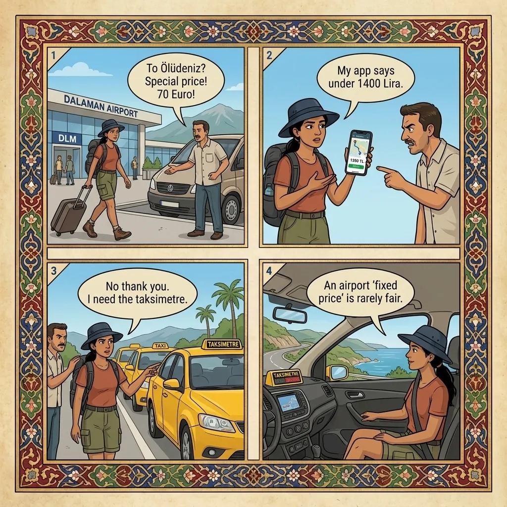 The Dalaman Airport Transfer Trap — comic illustration
