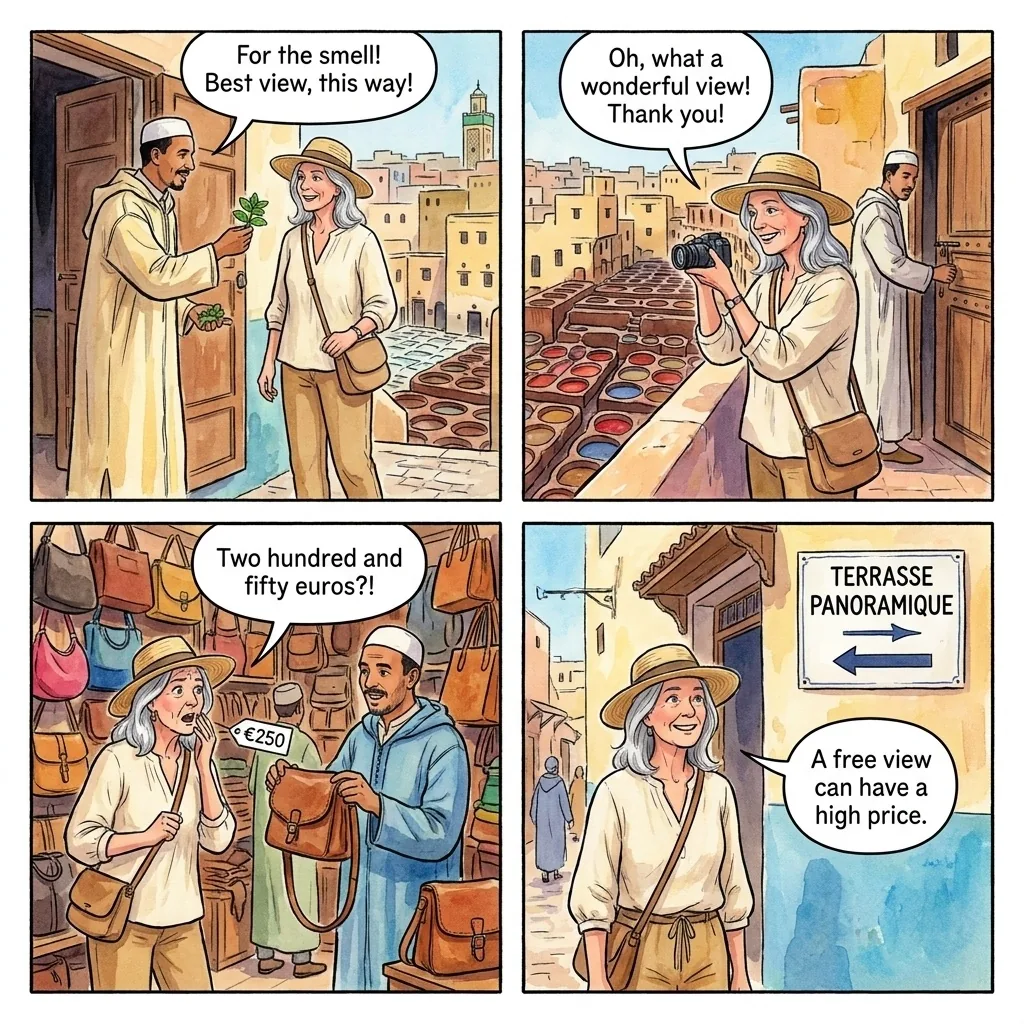 Tannery Viewpoint 'Mint Sprig' Entry Scam — comic illustration