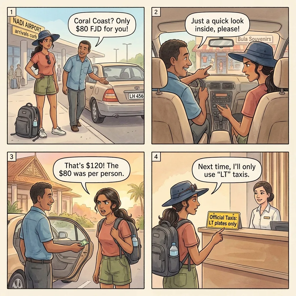 The Nadi Airport Coral-Coast Curb Quote — comic illustration