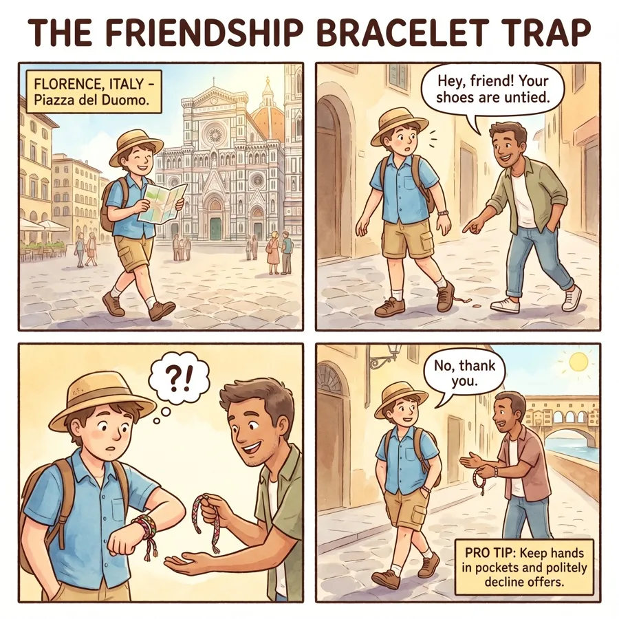 The Friendship Bracelet Trap — comic illustration
