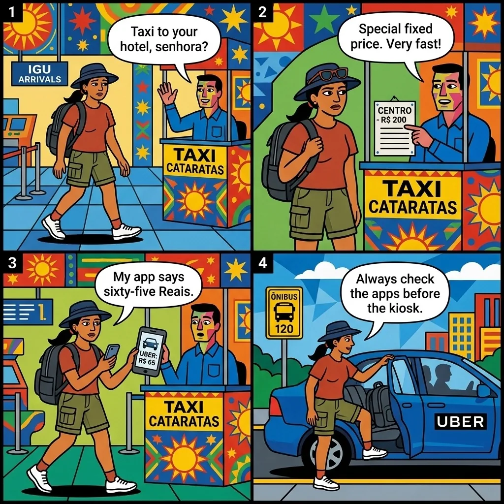 The IGU Cataratas Taxi — comic illustration