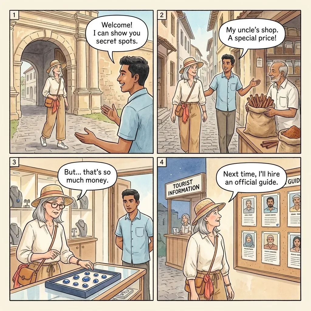 The Galle Fort 'Helpful Local' Commission Tour — comic illustration