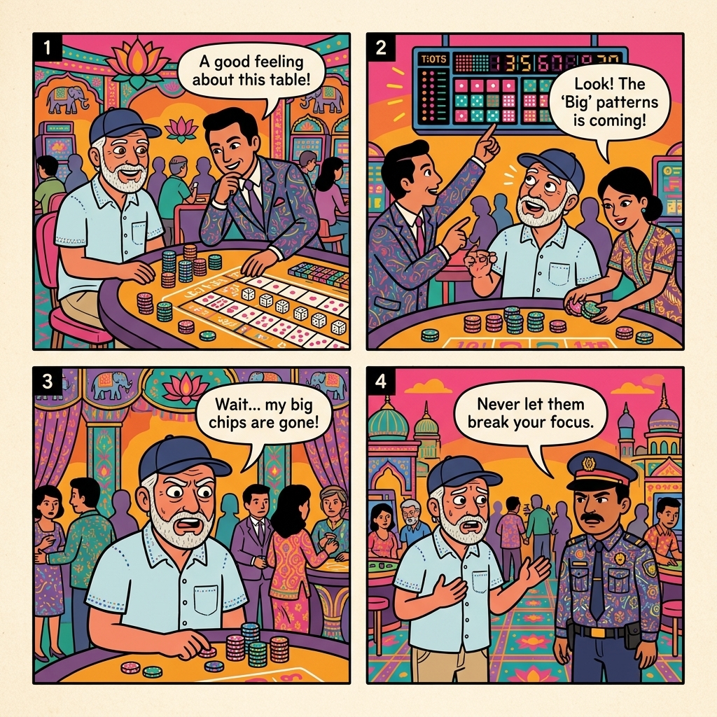 SkyCasino Distraction Chip-Lift & Casino-Floor Begging-Syndicate Scam — comic illustration