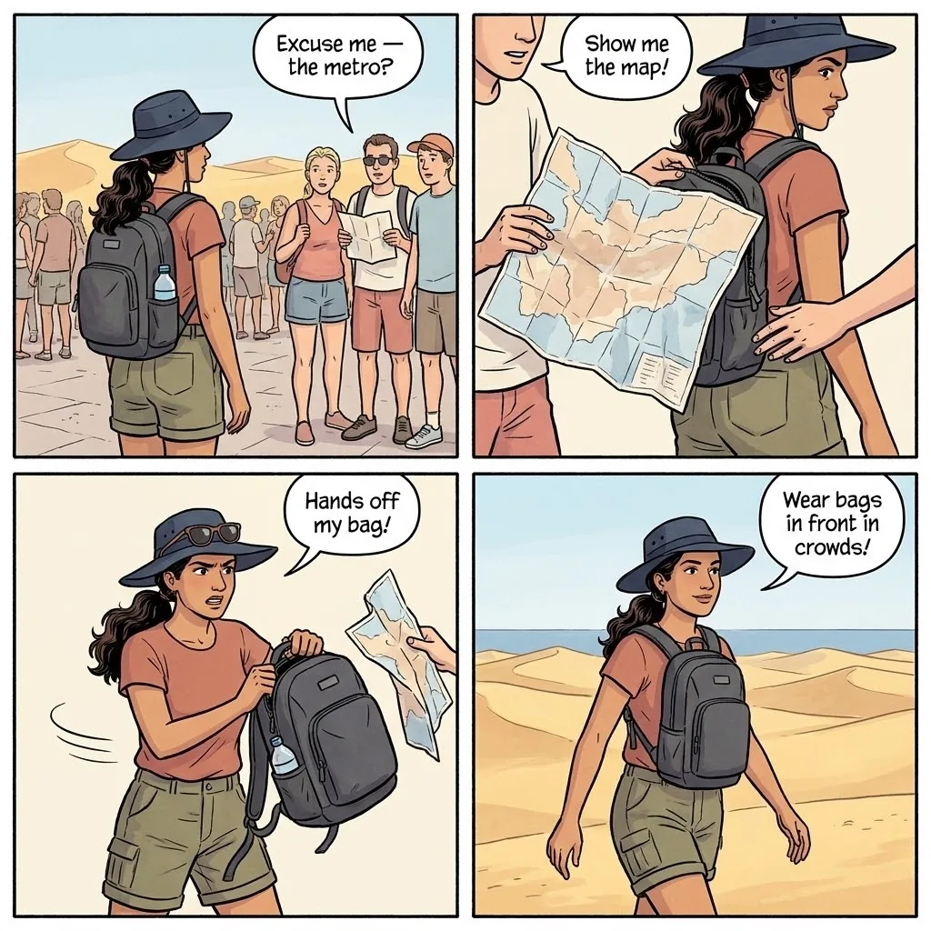 Playa del Inglés 'Hostess Bar' Drinks Scam — comic illustration