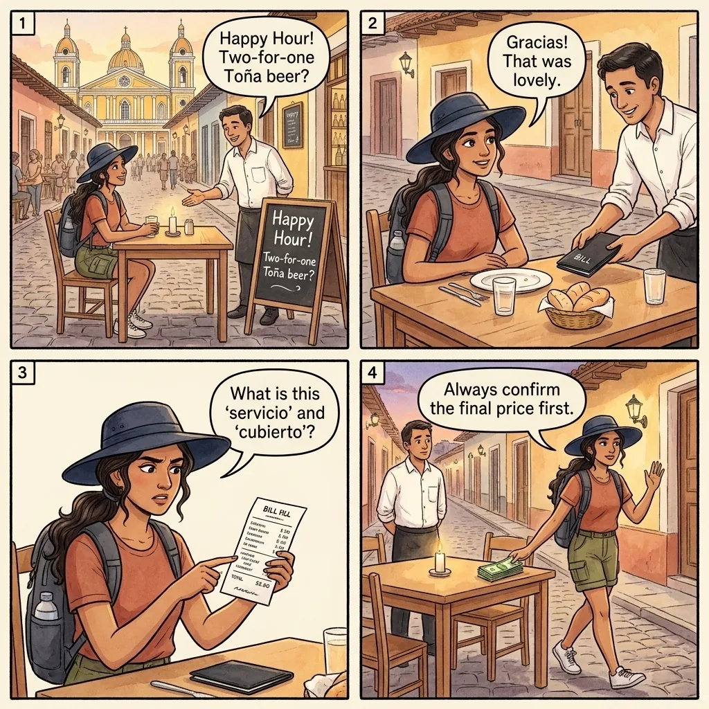 The Calle La Calzada Restaurant Bill Pad — comic illustration