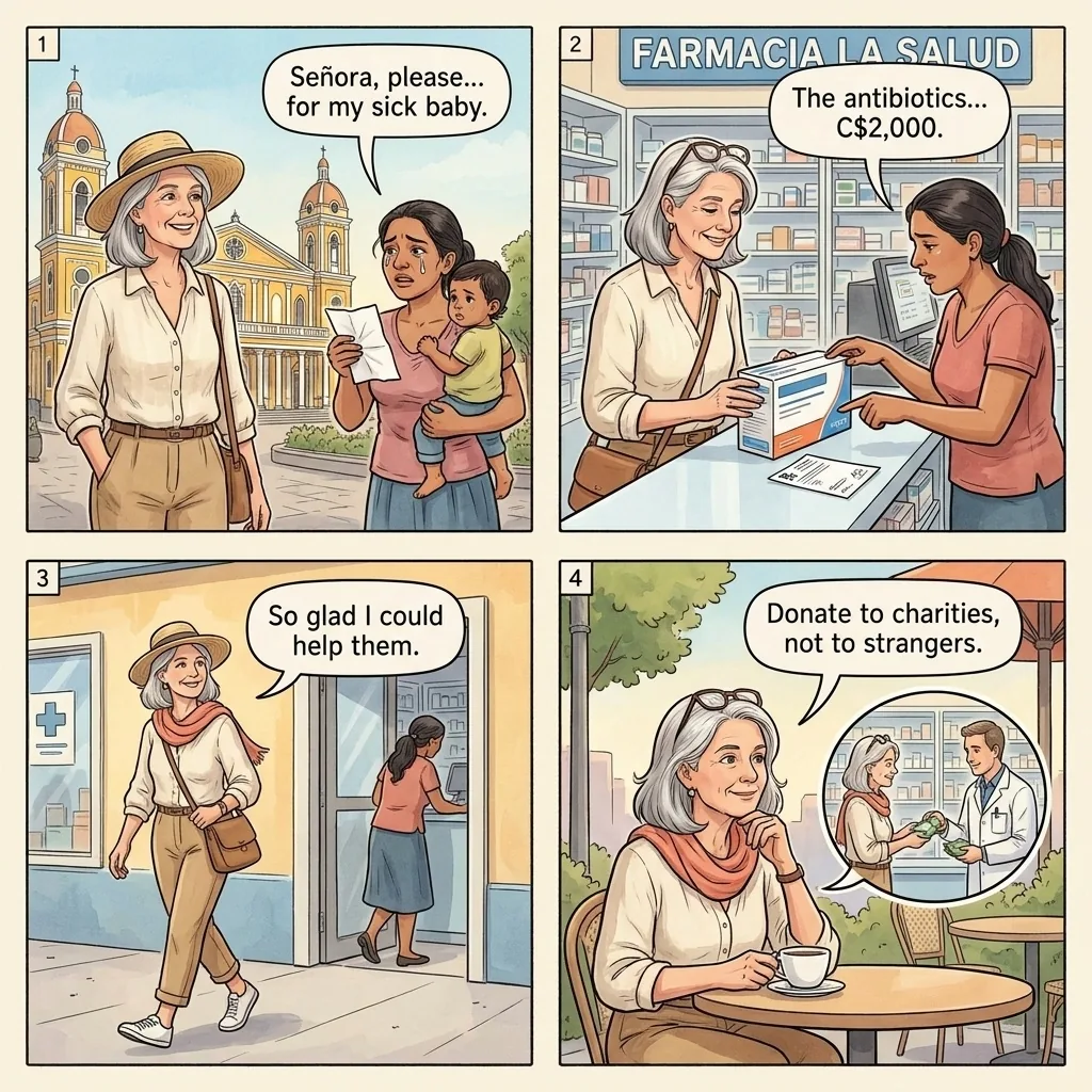 The Parque Central Sick-Child Pharmacy Con — comic illustration