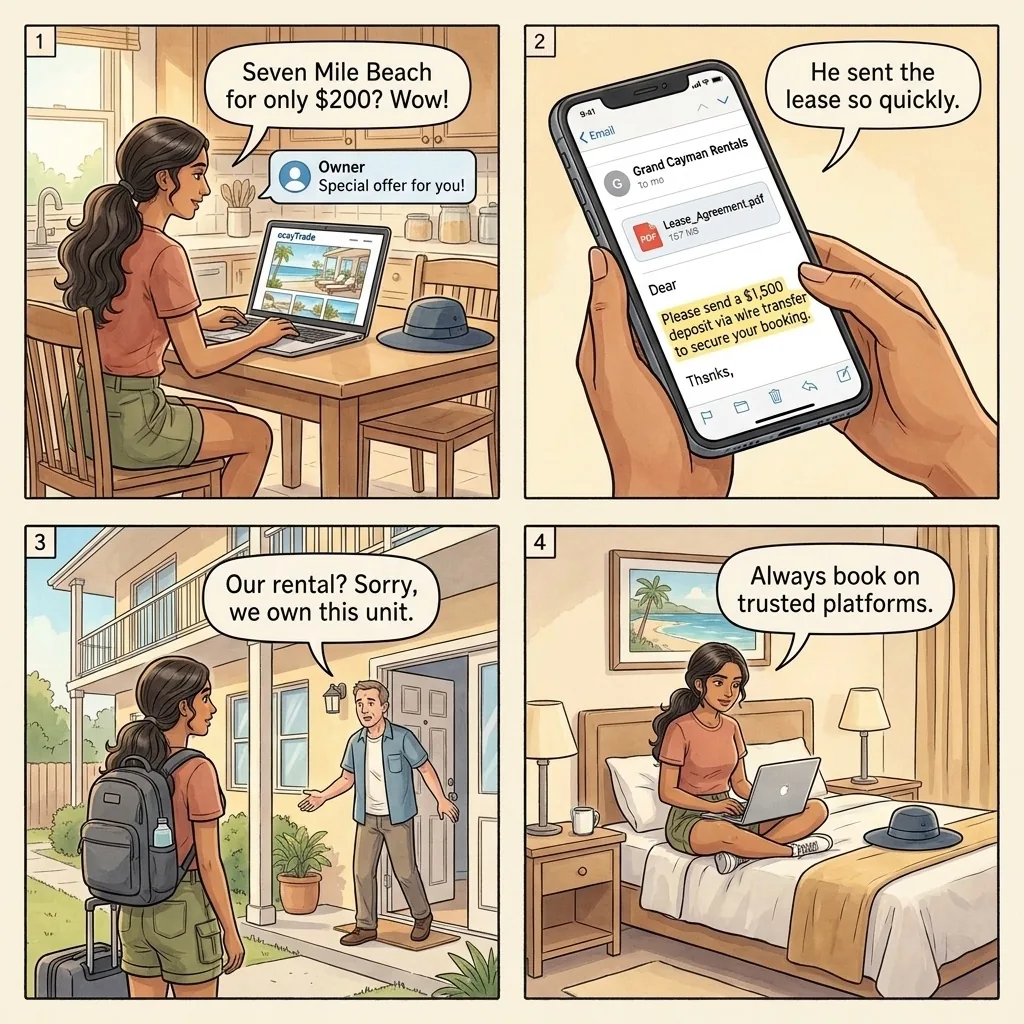 The ecayTrade $1,500 'Owner' Rental Vanish — comic illustration