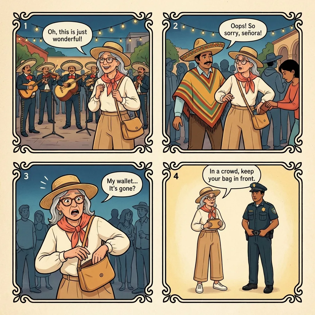 Mercado San Juan Phone-Snatch Ring — comic illustration