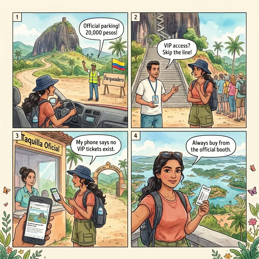 La Piedra del Peñol Fake-Parking & Fake-Guide Markup — comic illustration