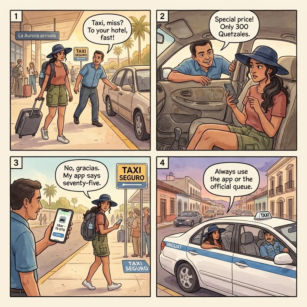 Tourist Taxi Price Gouging — comic illustration