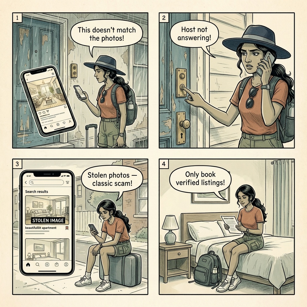 Halifax Vacation Rental & Long-Stay Rental Fraud — comic illustration