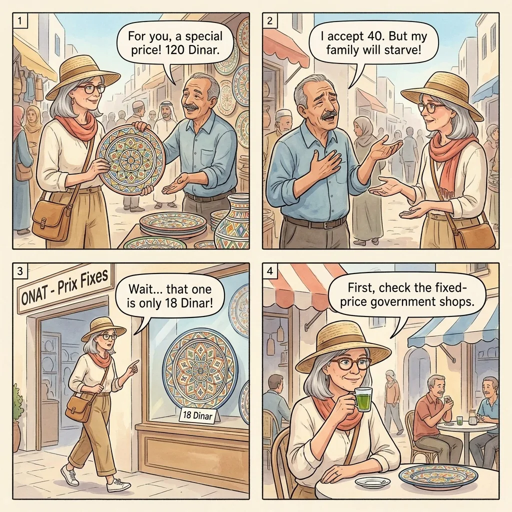 The Hammamet Souk Price-Inflation Markup — comic illustration
