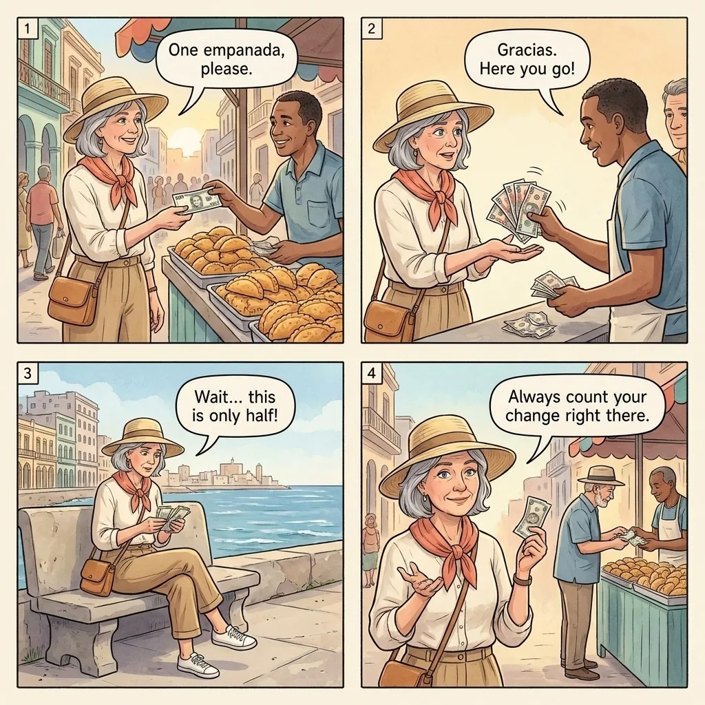 The Havana Peso Change-Confusion Short — comic illustration