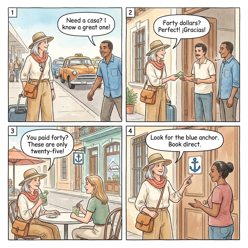 The Havana Casa Particular Commission Markup — comic illustration