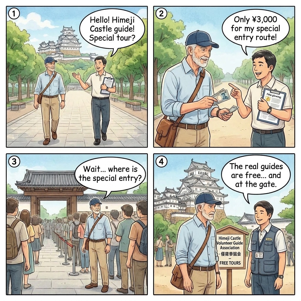 Otemae-dōri Unauthorized Castle Guide Surcharge — comic illustration