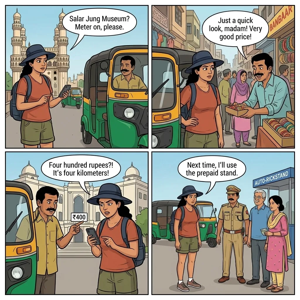 The Old City Rickshaw Runaround — comic illustration