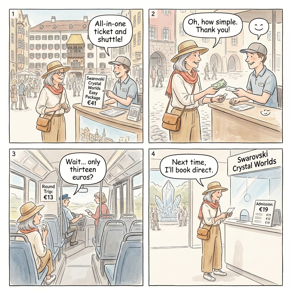 The Swarovski Crystal Worlds Shuttle Markup — comic illustration