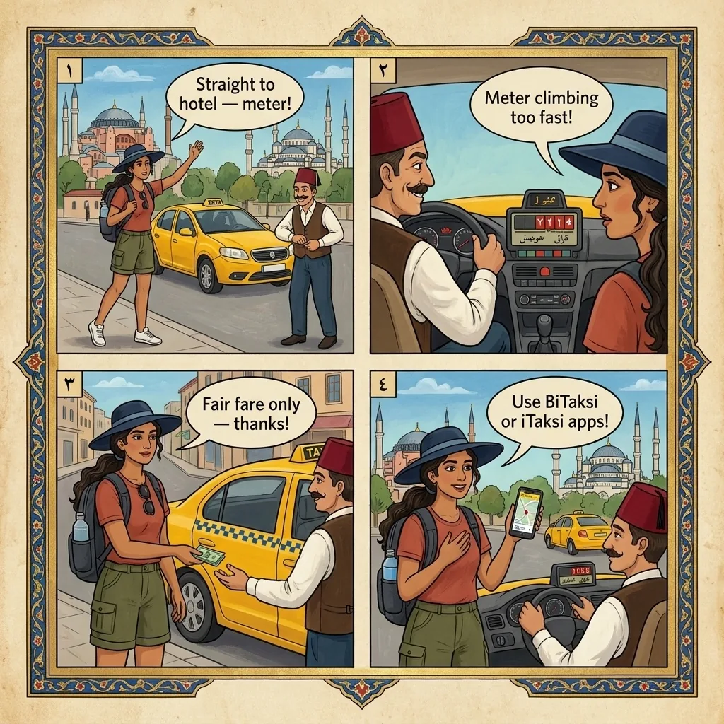 The Sultanahmet-to-Taksim Meter Trick — comic illustration