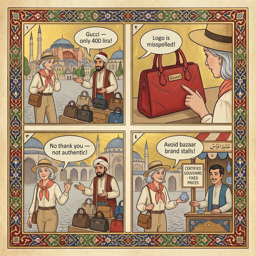 The Grand Bazaar Aggressive Upsell — comic illustration