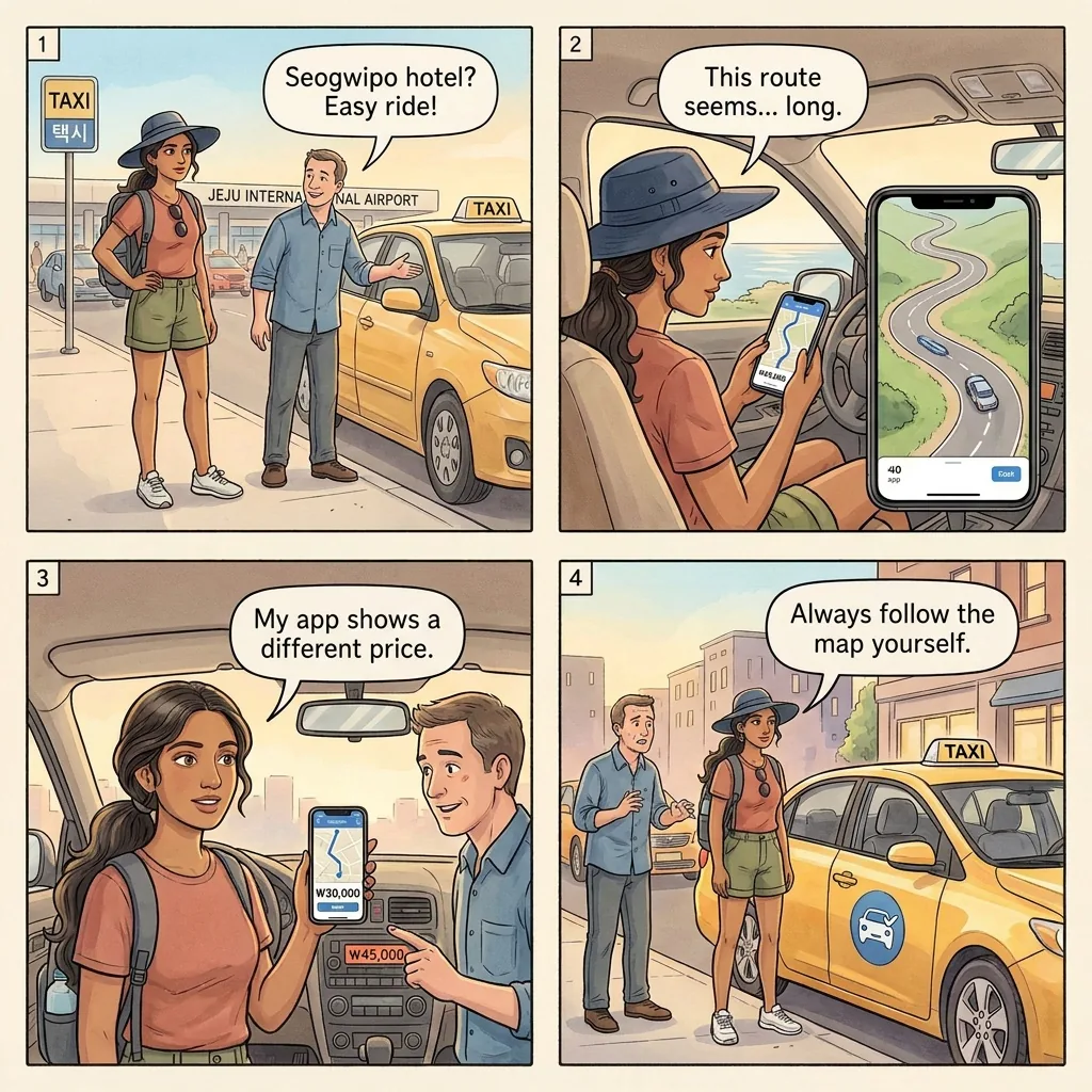 The Taxi Meter Manipulation — comic illustration