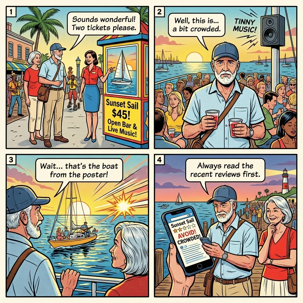 The Sunset Sail Bait and Switch — comic illustration