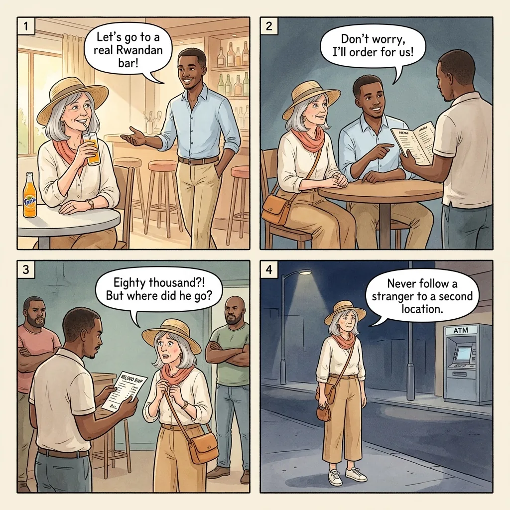 The Kimihurura Friendly-Local Bar Bill Ambush — comic illustration