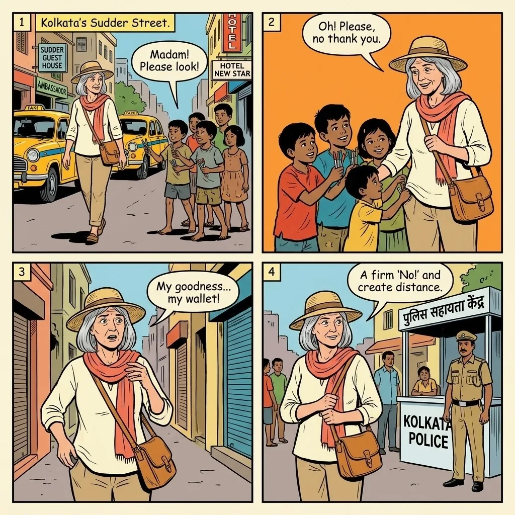 The Sudder Street Pickpocket Ring — comic illustration