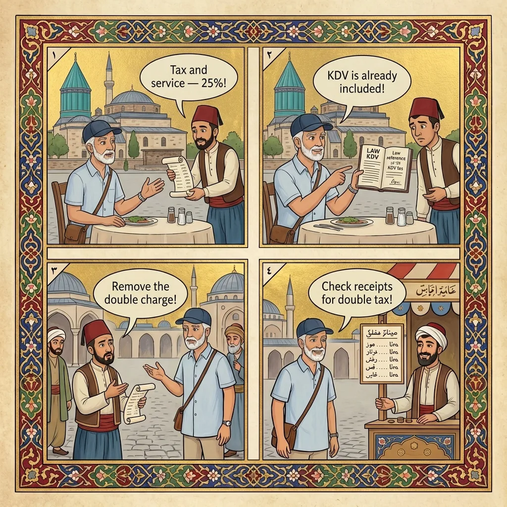 The Mevlana Caddesi Service Charge — comic illustration