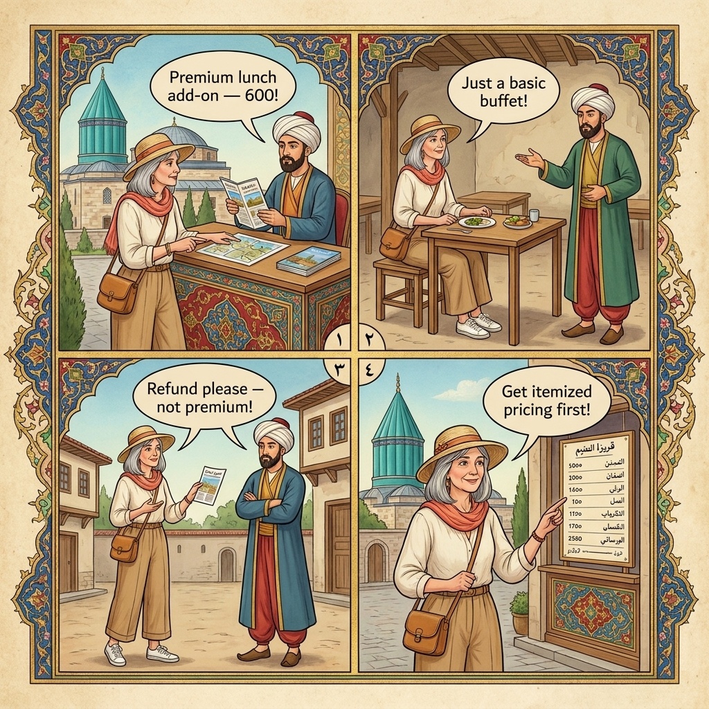 Cappadocia-Konya Day Tour Bundle Reseller Markup — comic illustration