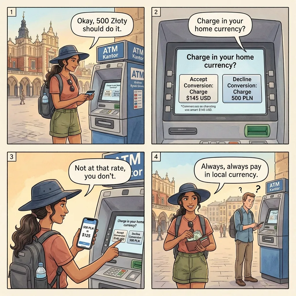 The Rynek ATM/Kantor DCC Trap — comic illustration