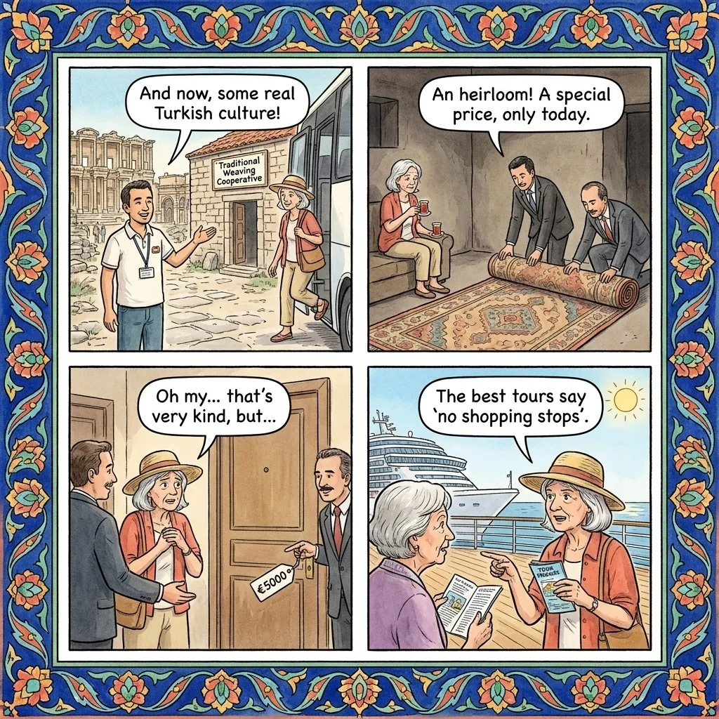 The Cruise-Excursion Carpet Detour — comic illustration
