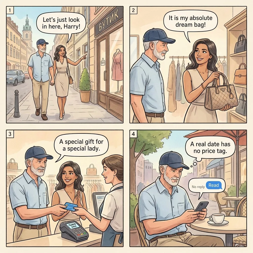 The Shopping Spree Date — comic illustration